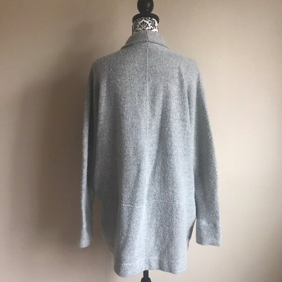 Ann Taylor LOFT Boucle Knit Pocket Cardigan Sweater - Gray - Large - Picture 5 of 6